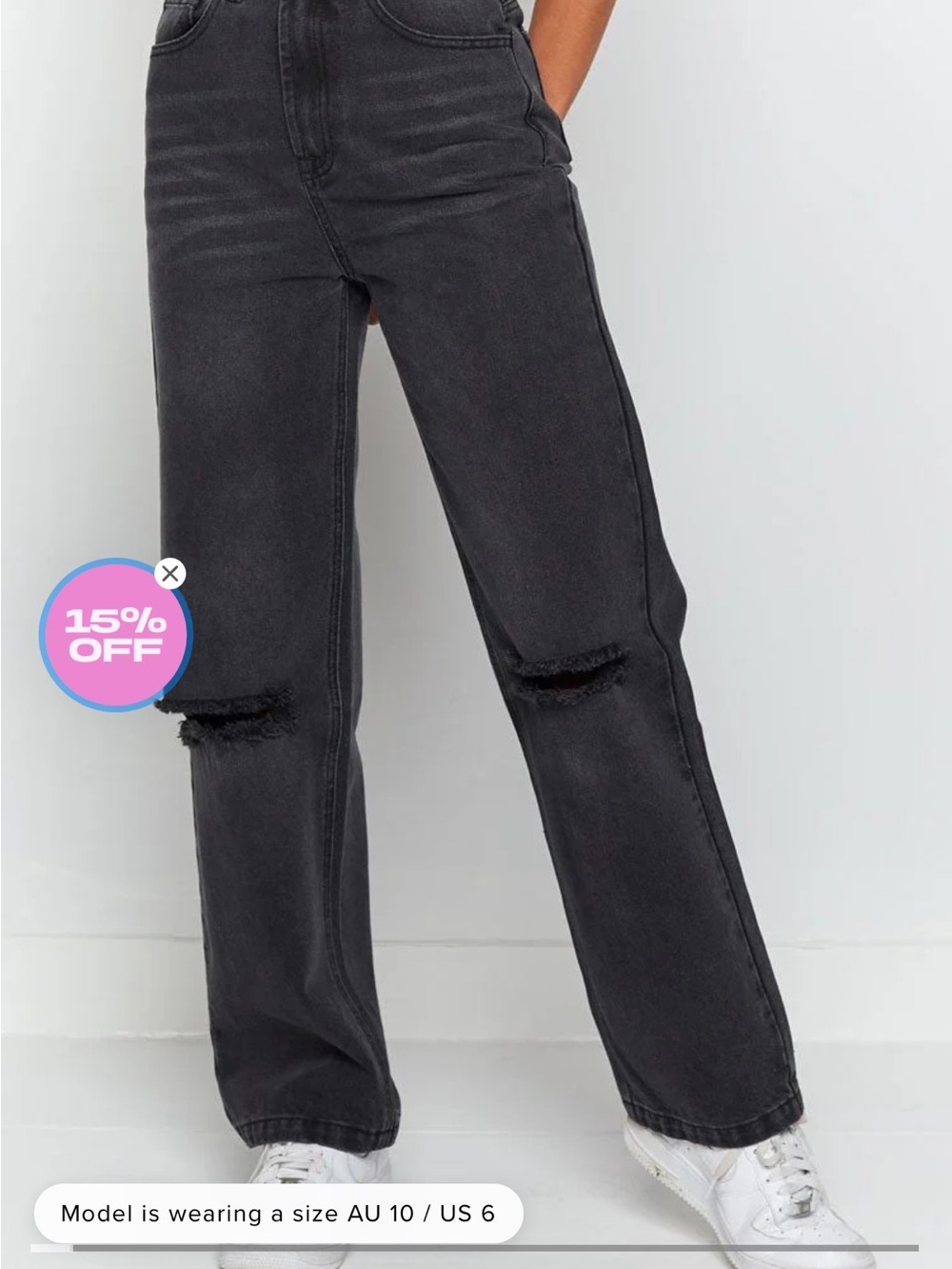 Beginning Boutique Black Wide-Leg Distressed Jeans